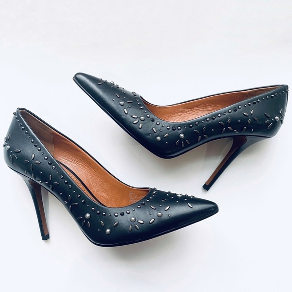 Coach Black Leather Prairie Rivet Waverly Pumps - Picture 2 of 8